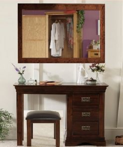 Bàn Trang Điểm + Ghế Đôn + Gương 80 x 120cm Victoria Oak